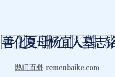 善化夏母杨宜人墓志铭是什么意思的图片